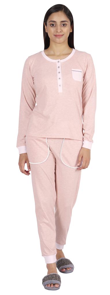 Inkmeso Womens Nightwear Pajamas Set Sleepwear Long Sleeve Top With Pant