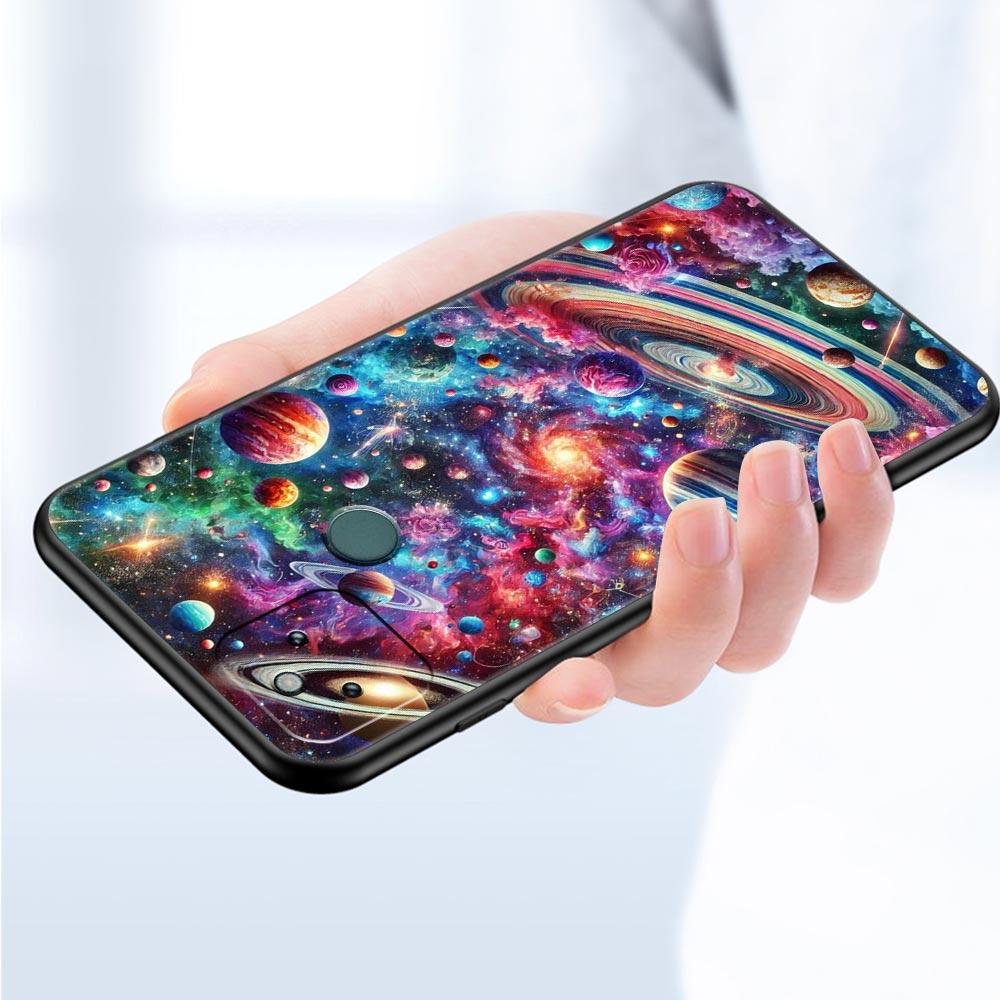 Universe Starry Sky Moon Phone Case Cover for Google Pixel 10 9 8 7 6 9A 8A 7A 6A Pro Shockproof Soft TPU 10 Pro XL Shell Fundas