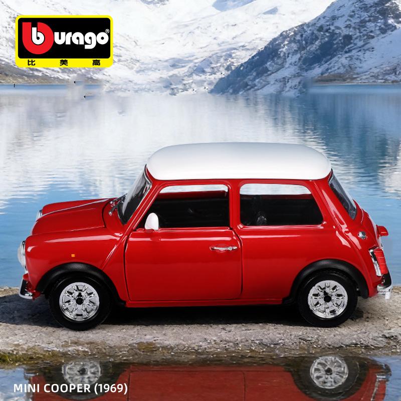 Bburago 1:24 BMW MINI COOPER 1969 Alloy Car Diecasts & Toy Vehicles Car Model Miniature Scale Model Car For Children