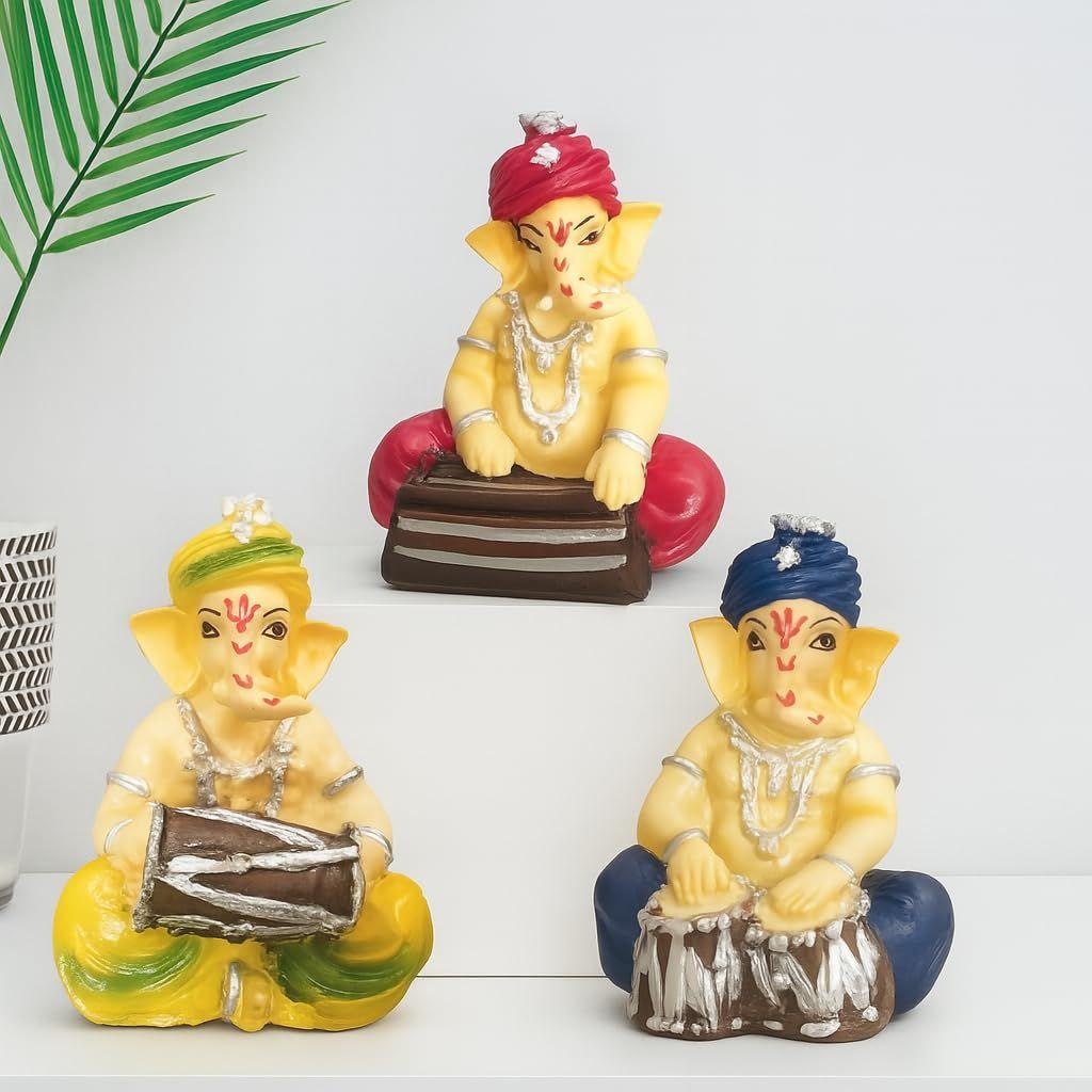 

Музыкальные статуэтки Ганеши 3 для домашнего декора - (Многоцветный, Упаковка из 3 шт.)