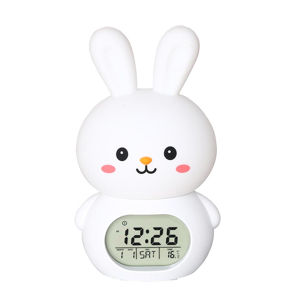 Rechargeable Jade Rabbit Music Alarm Clock and Night Light for Kids