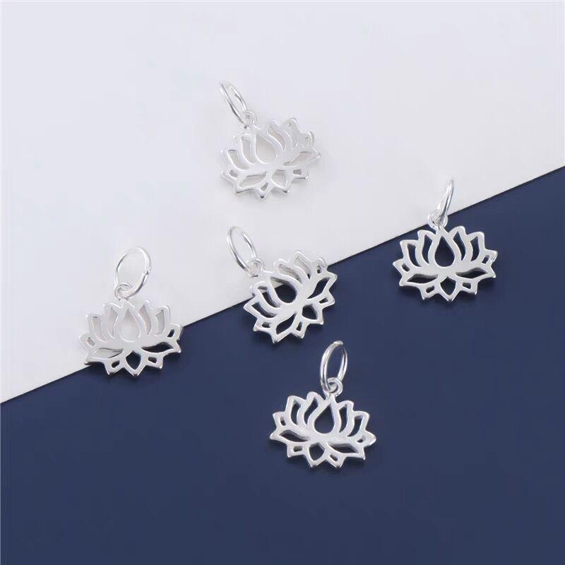 

Иньци DIY S925 Стерлинговое серебро Материалы для ювелирных изделий: Браслет с бусинами, подвеска-шарм в виде лотоса