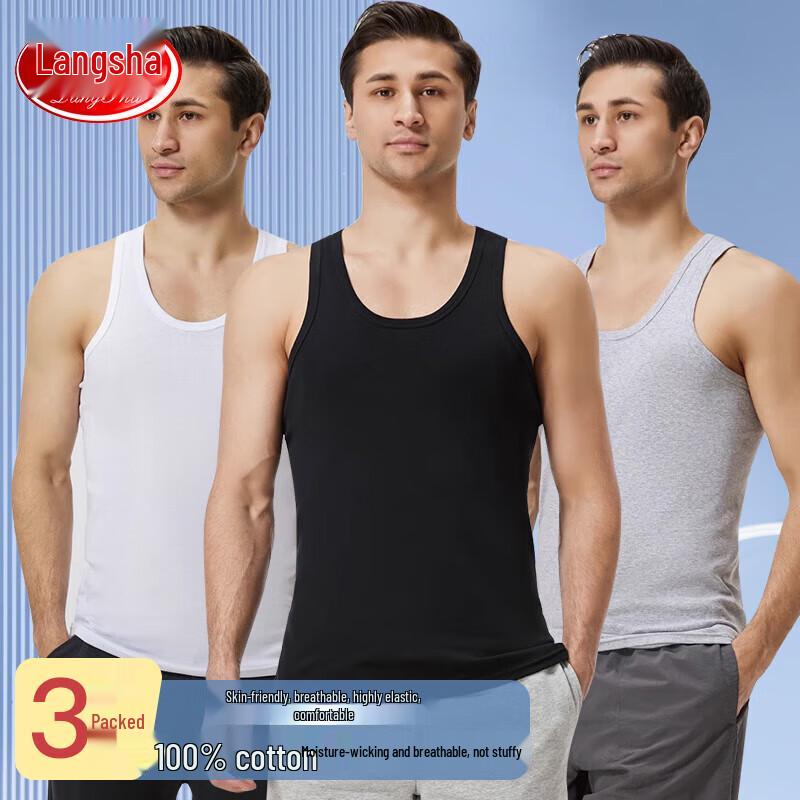 Lonsa Men s Pure Cotton Sleeveless Undershirt Vest 175/100