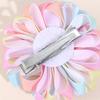 2Pcs New Ribbon Flower Hair Clips Rainbow-coloured Hydrangea Ponytail Holder Hairpins Girl Children's Kids Headwear Accessories