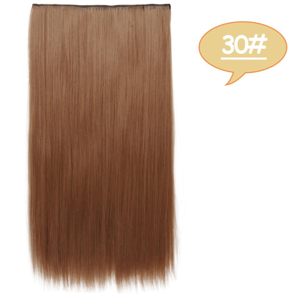 MISS WIG Lange bølgete frisyrer Syntetisk 5 Clip In Hair Extension 22 Tommer/32 Tommer Varmebestandige hårstykker Brun Svart