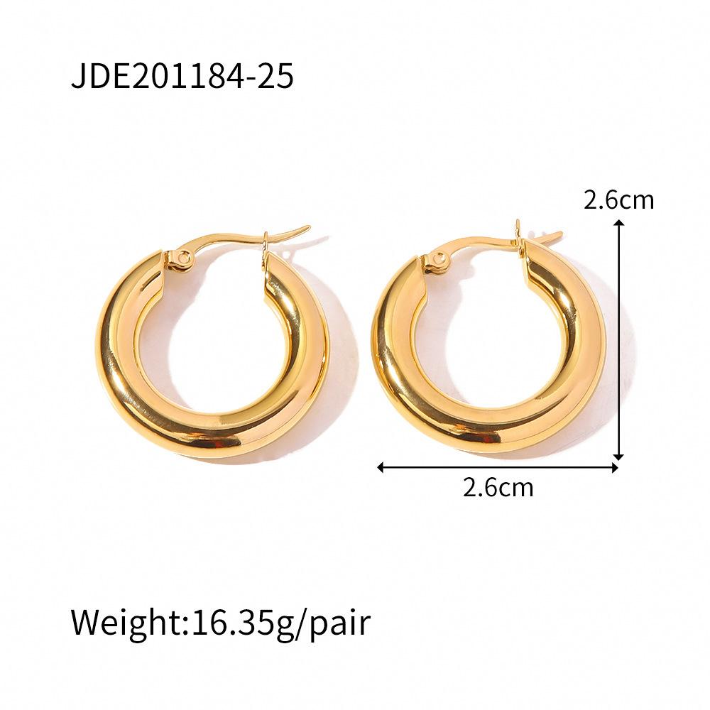 Simple Gold Hoop Earrings Minimalist Elegant Hypoallergenic Non-Tarnish Earrings for Women