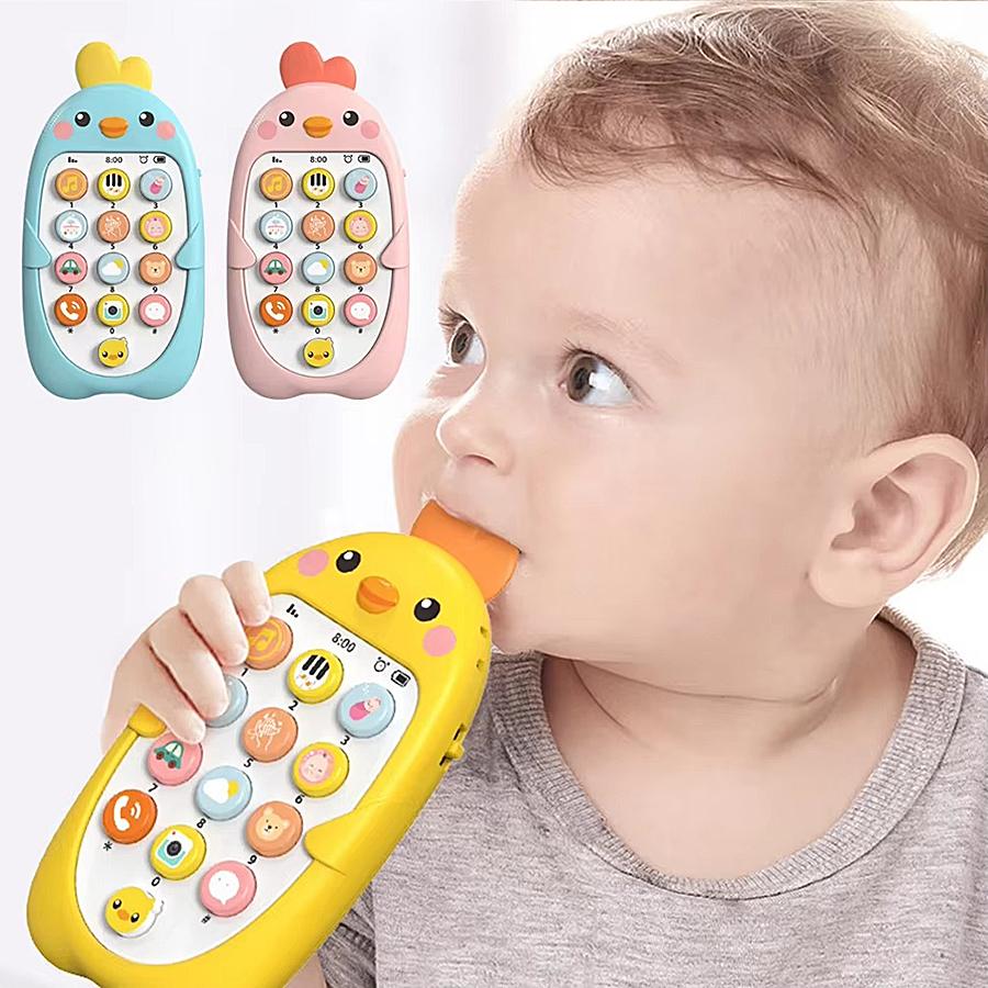 Multifunctional and Cute Baby Mobile Phone Toy with Sensory Learning Function, Multiple Sound, Light and Music Effects, Can Be C