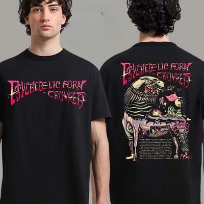 T-shirt de Tournée Psychedelic Porn Crumpets Amérique du Nord 2025 Haut de Luxe Haut de Gamme pour Hommes et Femmes