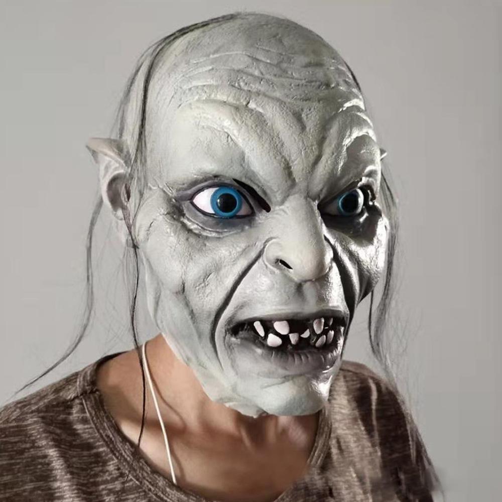 

Gollum Skull Mask Cosplay Horror Skeleton Monster Elf Zombies Latex Helmet Halloween Carnival Purim Party Costume Props New