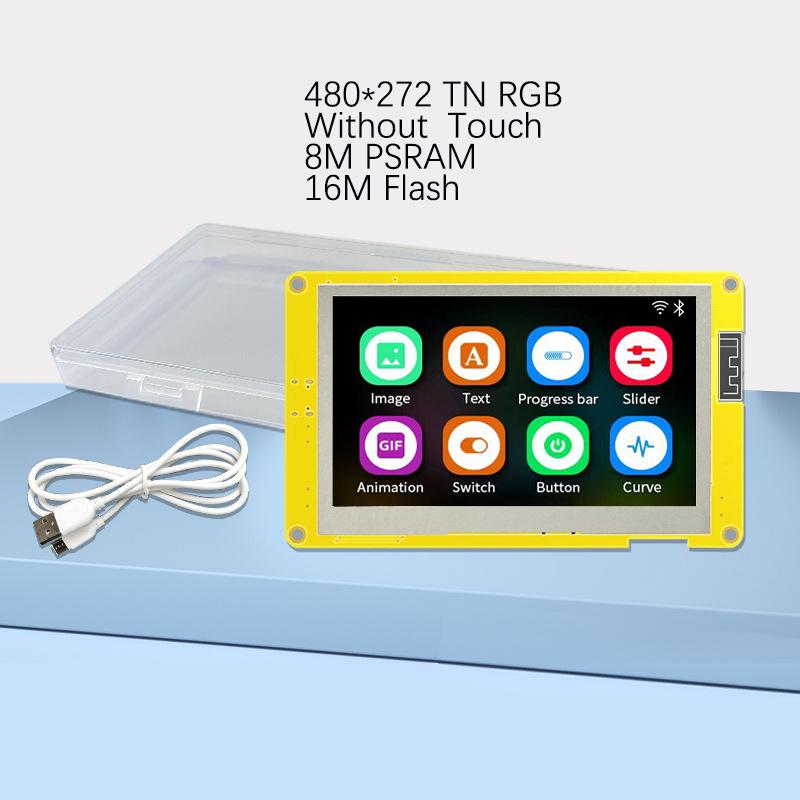 4.3-inch ESP32S3 Touchscreen IoT Development Board with WiFi, Bluetooth, Smart LCD Display, and LVGL
