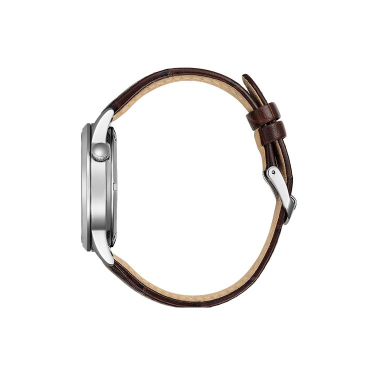 CITIZEN Mechanical Movement Cow Leather Strap Watch Unisex Coffee Watch Dial NH9130-17A