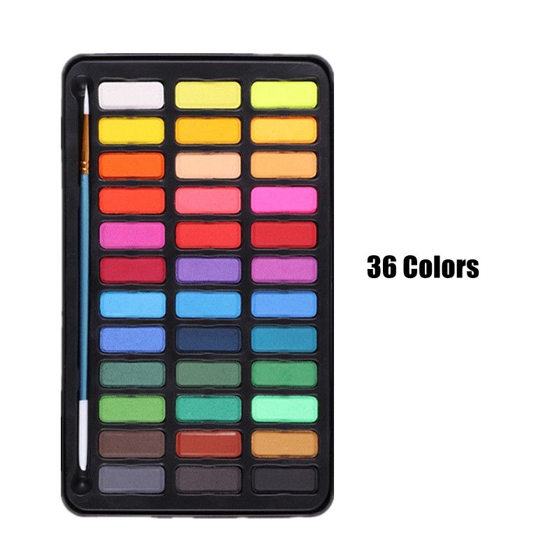 Professionelles Aquarellfarben-Set 24/36 Farben Pigment für Aquarellmalerei Mit Pinsel & Aquarellpapier Malset