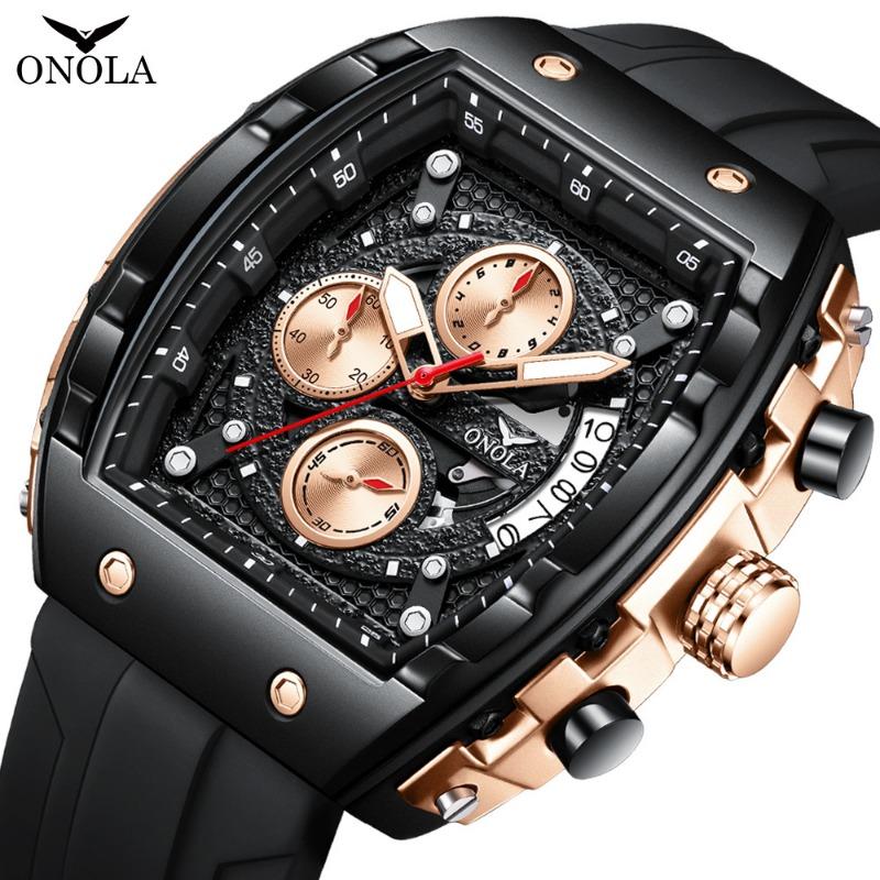 New Top Brand Fashion Watch Men's Multifunctional Silicone Band Waterproof Quartz Luminous Wrist Watch