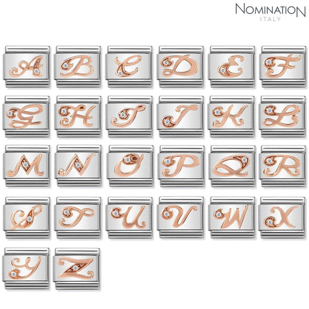 Composable Classic Letters 9K Rose Gold, Cubic Link 430310 (Choose 1)