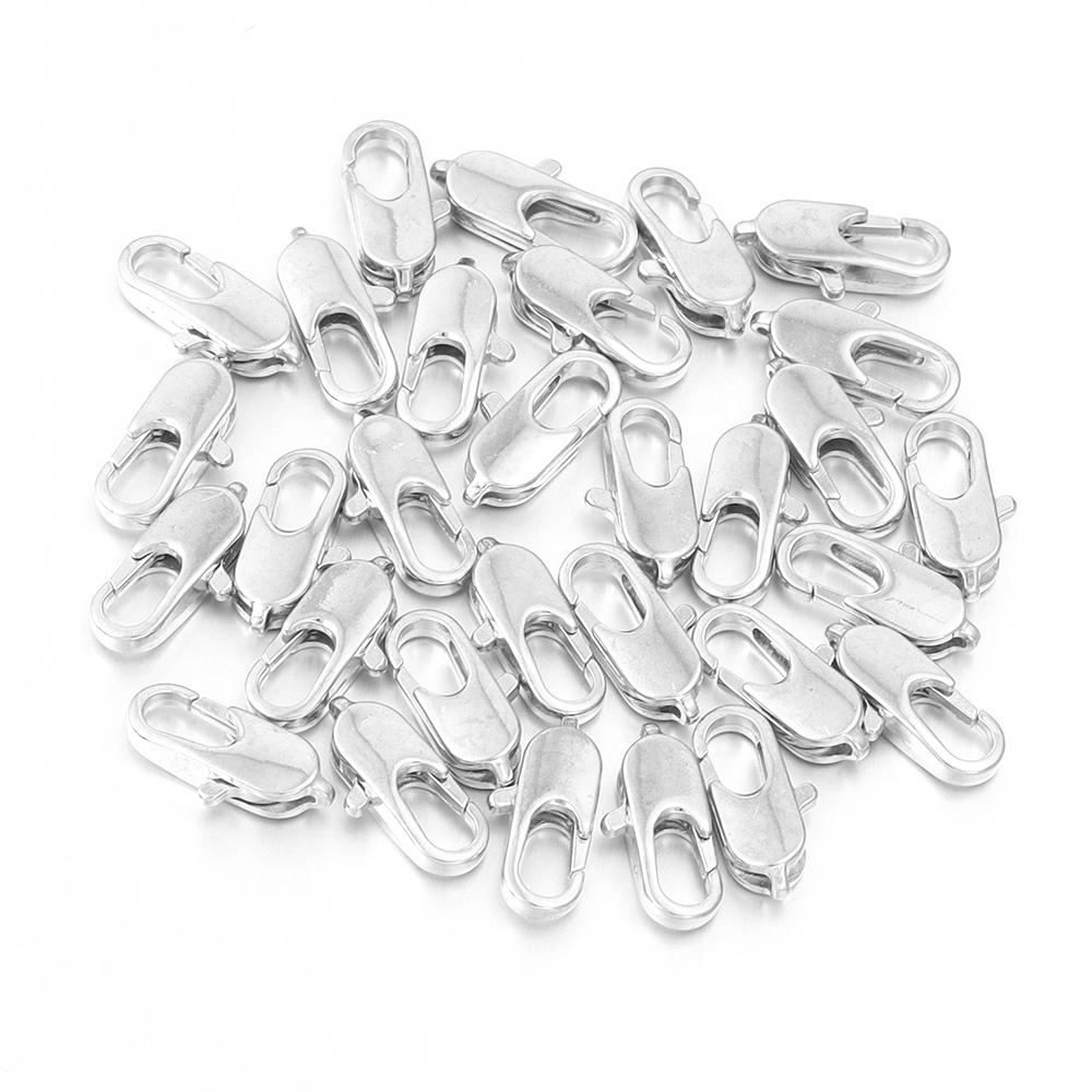 50Pcs/lot Copper Alloy Lobster Clasp Hooks 12x5mm Flat Snap Clasps For Jewelry Making Supplies DIY Necklace Key Chain Wholesale