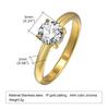 Minimalist Water Drop White Zircon Women Ring, Wave Drop Stainless Steel Ring, 18K Gold Plated Waterproof Luxury Jewelry