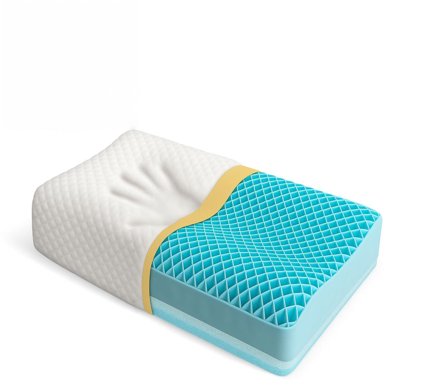 

DORE Gel Pillow, 6-Level Height Adjustment, Neck Support, Head Fit, Breathable, Side Sleeper Compatible, Washable Cover, 50x30cm, Designed in Japan