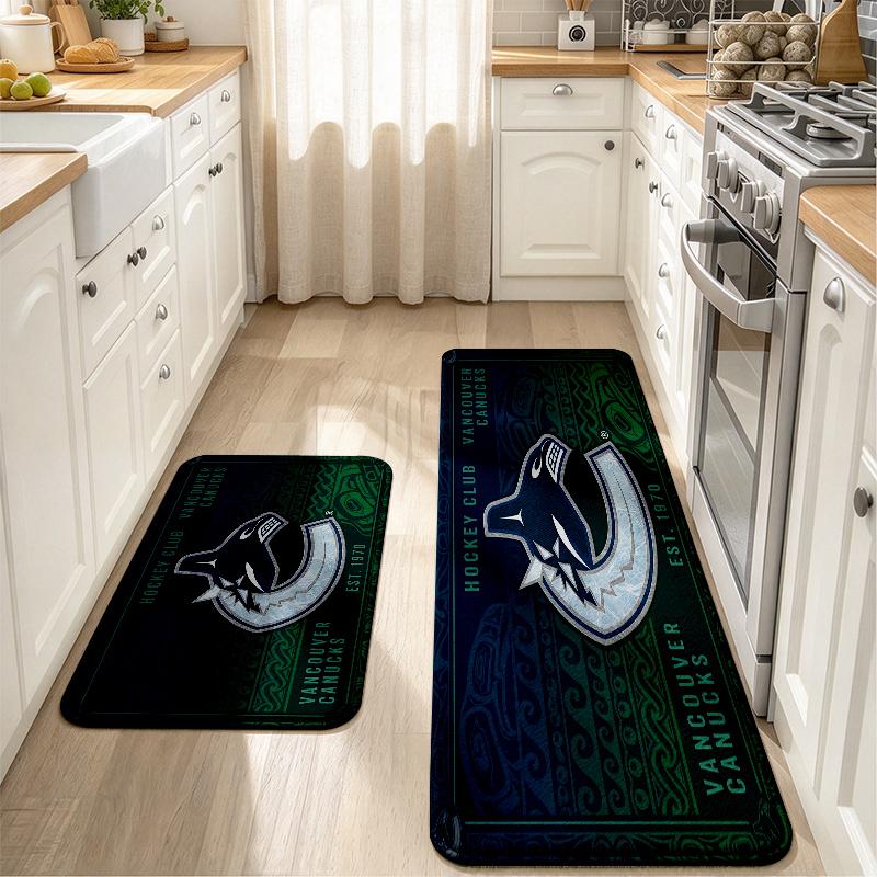 VANCOUVER CANUCKS Flannel Kitchen Mat Christmas Soft Area Rug Non Slip Floor Carpet Home Decoration
