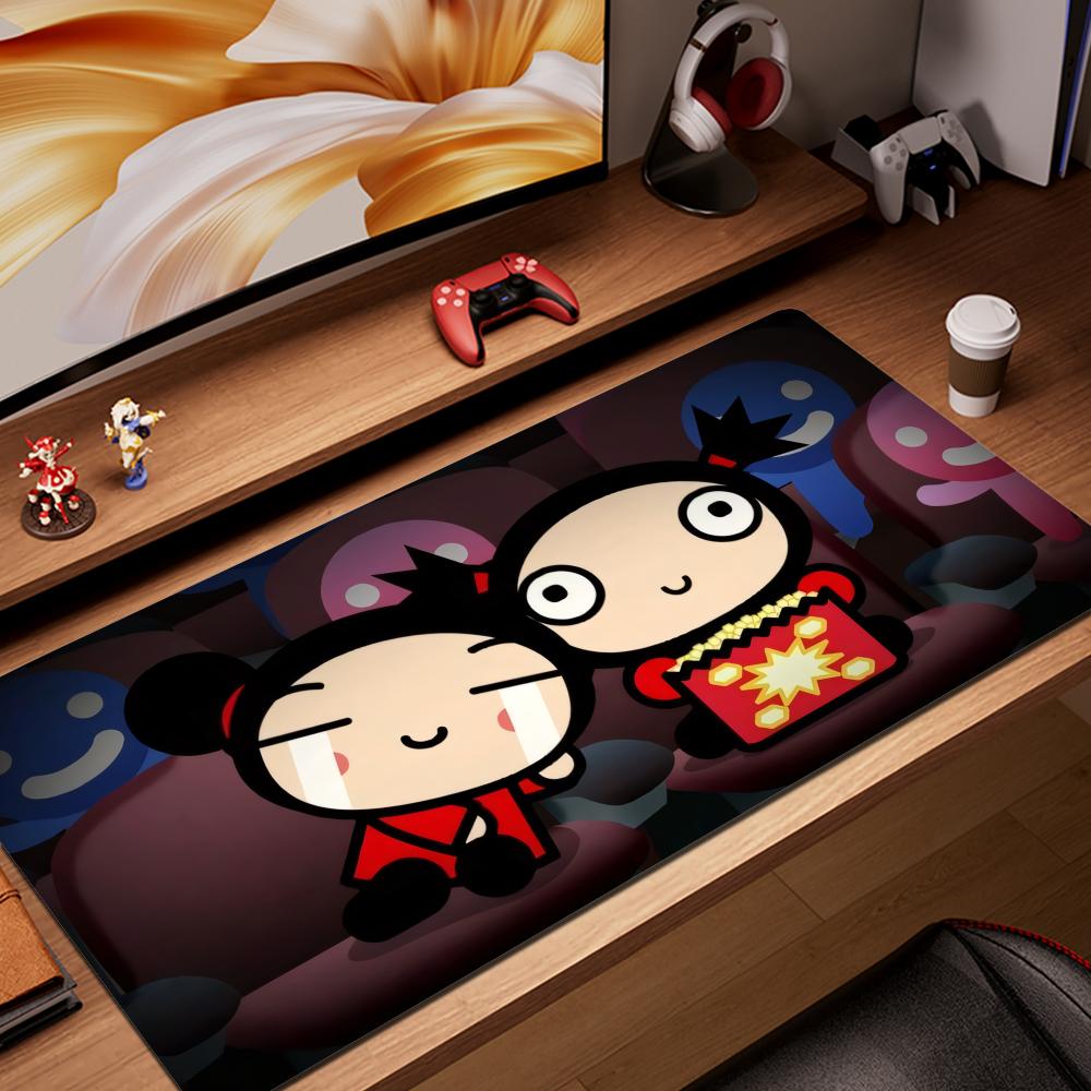 HYBXAXC Cute Garu Pucca Mouse Pad Non-slip Locking Edge DeskMat PC Laptop Accessories Rubber Office Keyboard Large XXL Carpet