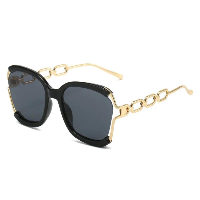 Europe US New Metal Hollow-out Chain Leg Sunglasses Fashion Trend Street Catwalk Eyewear