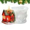 Christmas Candle Molds Holiday House Mould 3D Silicone Mold for Resin Casting Christmas Making Home Decor Holiday Crafts
