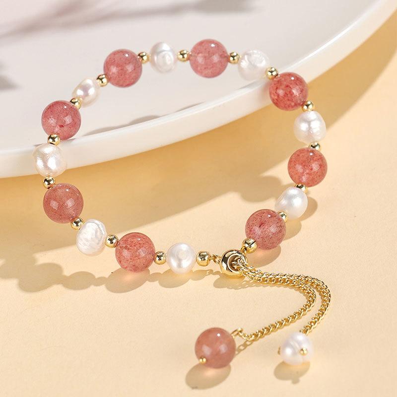 New Freshwater Pearl Beaded Crystal Bracelet Lavender Green Hair Crystal Bracelet Jewelry Wholesale