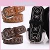 Vintage American Embroidered Womens Leather Belt For Casual And Office Style