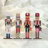 4pcs Wooden Nutcracker Soldier Pendant Xmas Tree Hanging Ornament Christmas Decoration For Home Natal New Year Gift