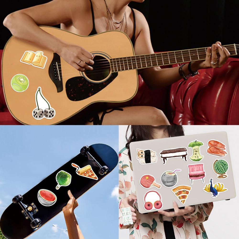 50 Cartoon Creative Fun Stickers Personalized Decorative Guitar Notebook Suitcase DIY Waterproof Stickers