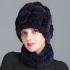 QT-078 Adult hat QT-078 Qiu Pongfan knitted hat women's fur versatile hand hook tie-dye hairball color matching