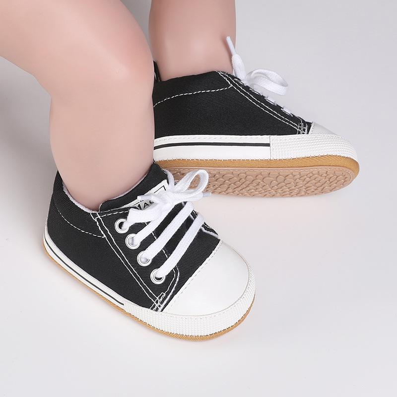 Canvas-Schuhe für Neugeborene: Gummi-Innensohle, Vor dem Laufen, 0-1 Jahr