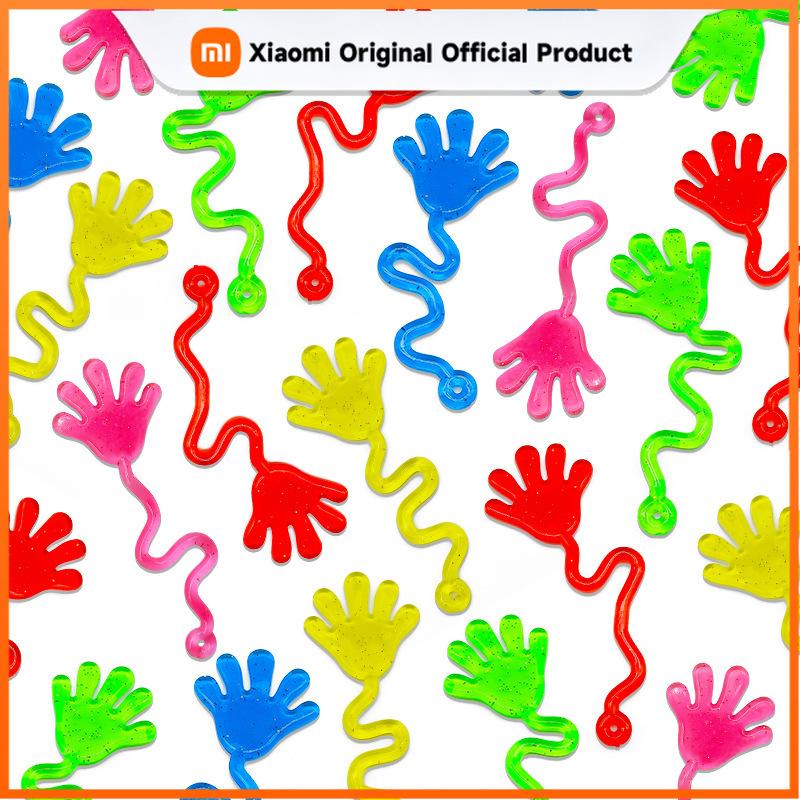 Xiaomi 5-20 Pcs Funny Glitter Sticky Hands toy Palm Elastic Sticky Squishy Slap Palm Toy Novelty Gift Party Favors supplies