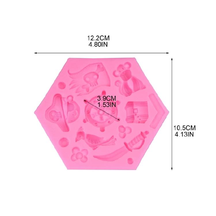 3D Pirate Series Silicone Mold Fondant Cake Border Moulds Chocolate Mould