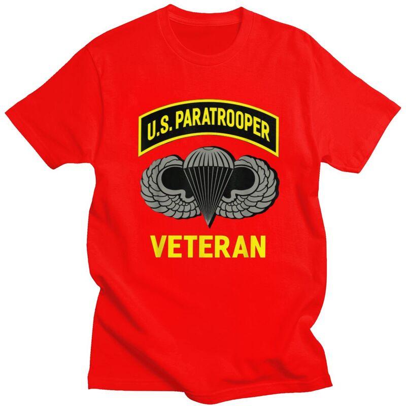Custom Male US Paratrooper Army Veteran T Shirt Short Sleeves Cotton Tshirts Tshirt Leisure Tee Clothing