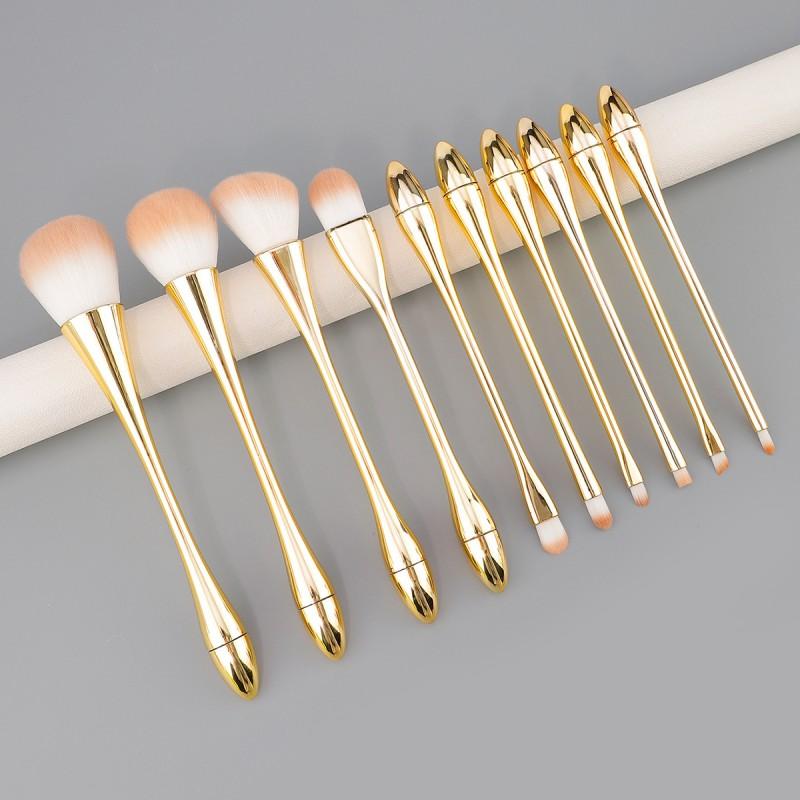 10pcs Small Slim Makeup Brushes Soft Bristle Set Powder Eyeshadow Blush Contour