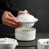 High-End Restaurant Hotel Double Ear Position Soup Cup Seafood Buddha Jumps Over The Wall Stew Cup Candle Heating Insulation Wing Soup Bird'S Nest