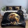 "Majestic Lunar Lion Elegance" Bedding sets Duvet covers Pillowcases(1* Duvet Cover 2* Pillowcases without duvet insert)
