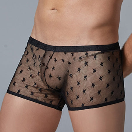 Jock Boxer Star Allure Black - Allure Men - Mesh Transparent