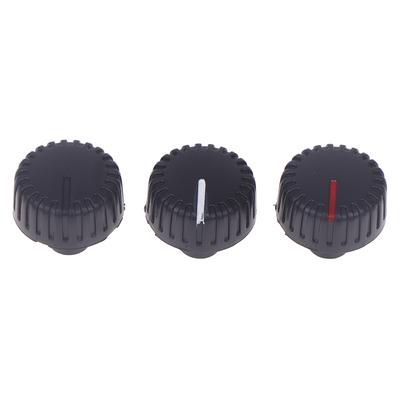 5Pcs Plastic Long Handle Knob Stripes Black Cap 20×18MM Potentiometer Encoder Switch Knob Plum Flower Shaft Inner Hole 6MM