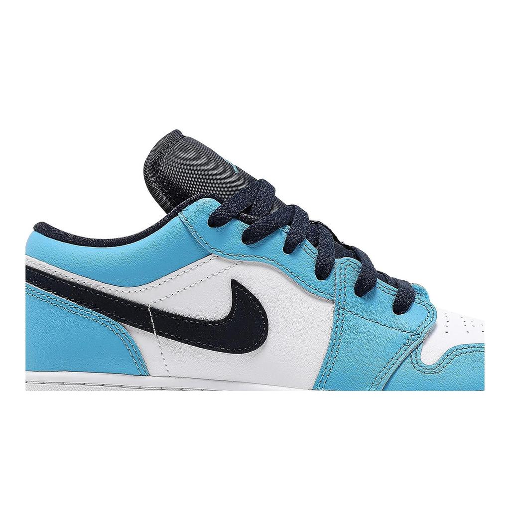 Air Jordan 1 Low Grade School 'UNC' (Unisex) White / University Blue / Obsidian Kids' Basketball Shoes 553560 144