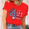 Happy 4th Of July T-Shirts Unabhängigkeitstag T-Shirts Sommer T-Shirt Lässige Kurzarm-T-Shirts Rundhals-Oberteile Damenbekleidung