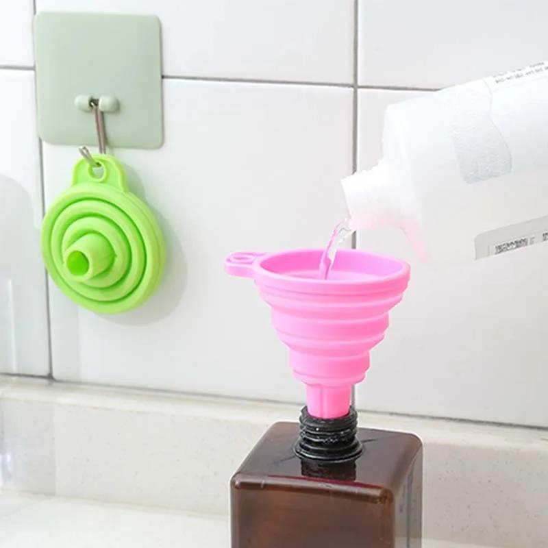 Faltbarer Trichter, Silikon, zusammenklappbarer Trichter, tragbare Trichter für Kraftstofftrichter, zusammenklappbare Bier-/Öltrichter, Küchengeräte