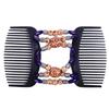 Women Simulation Wood Double Stretchy Hair Beaded Comb Clip