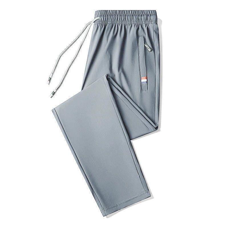 Men's Straight Leg Casual Pants, Summer Quick Drying Pants, Elastic Men's Sports Pants, Ultra-thin, Loose and Breathable