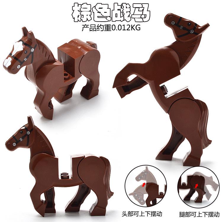 MOC Animals Militry Medieval Horse Warhorse Saddle Learning Playthings ideal for Kids Model Construction Bricks Children Gifts Parts