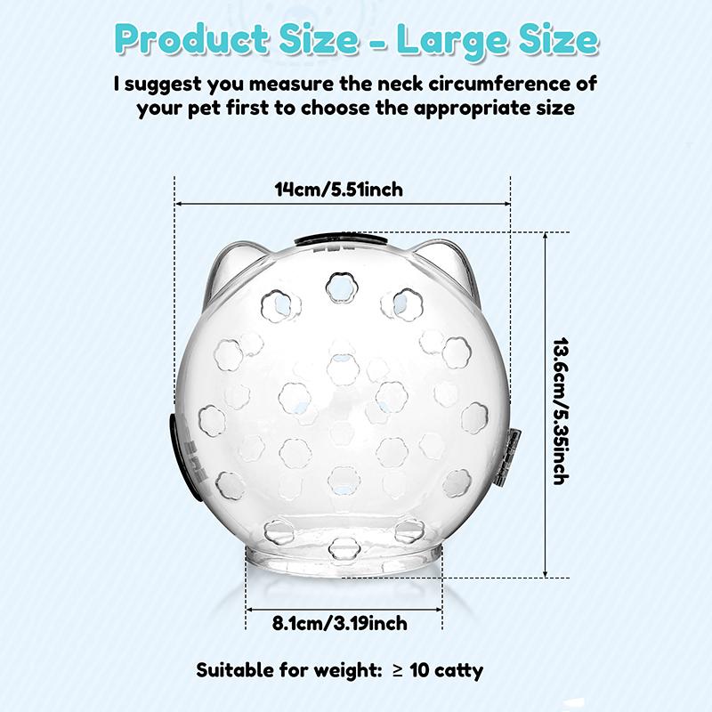 Portable Cat Head Cover Head Protection Space Ball Transparent Bite Proof Scratch Proof Breathable Sturdy Safe Pet Cat Supplies
