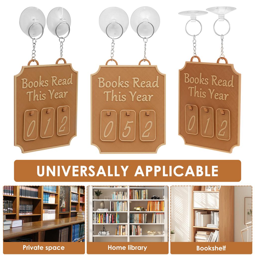 Books Read This Year Counter Sign Hanging Bookshelf Decor Plastic Bookish Enduring Counters for Library Home Book Lovers