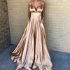 Sling Dress High Waist V Neck All-match Adjustable Strap Party Dress for Banquet