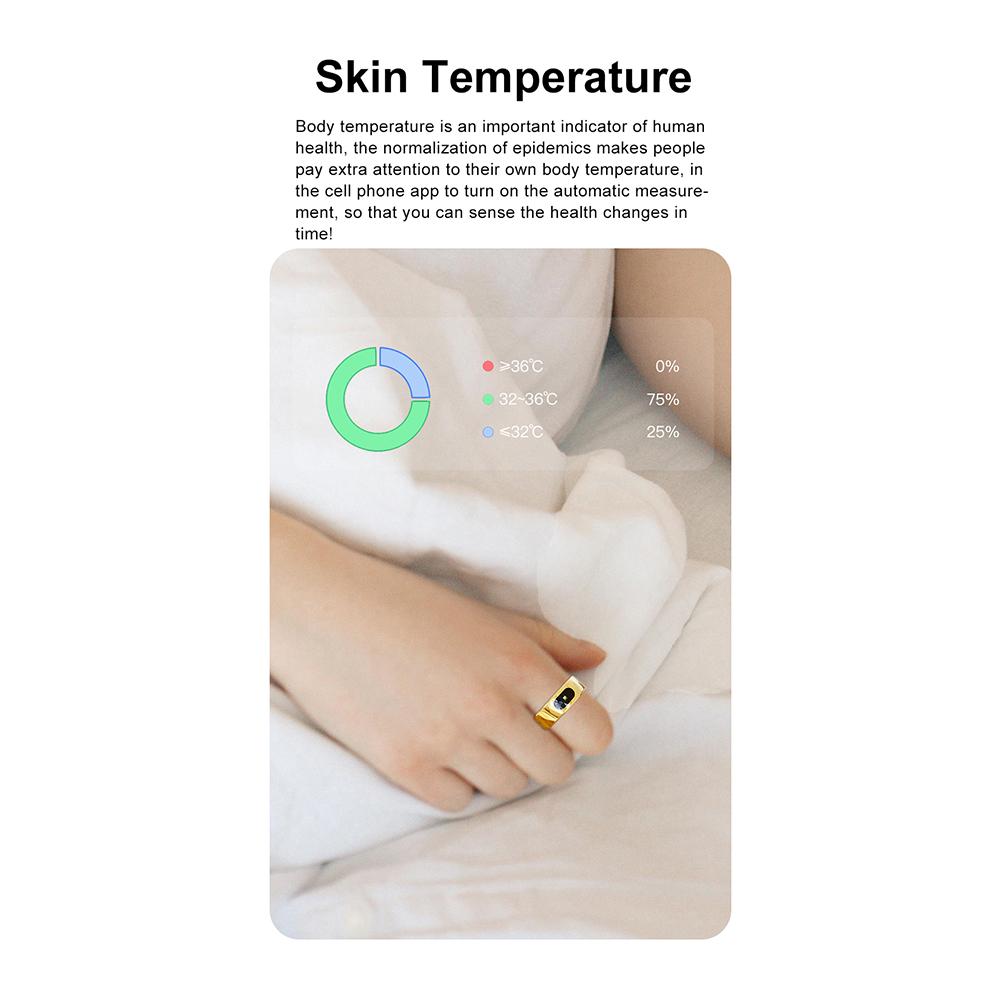 Smart Ring R08 Womens Men Electronic Smartring 5ATM Waterproof Sports Fitness Tracker Sleep Tracker for Xiaomi Samsung Phone