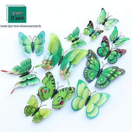 3D Stereo Double-Layer Butterfly Wall Stickers - Creative Home Decor for Living Room, Bedroom, Wedding
